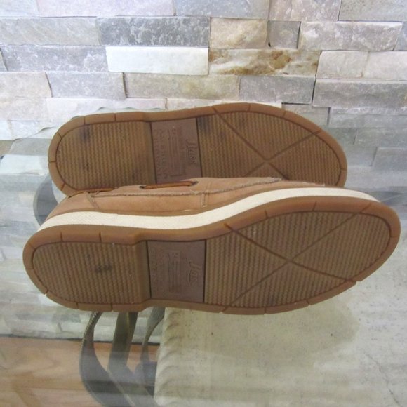 Bass Suede and Leather American Original Boat Shoe Tan Loafers in Size 7 - Picture 4 of 4